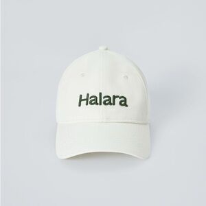 HALARA White Baseball Cap with Black  Logo One Size